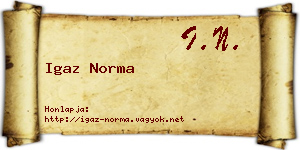 Igaz Norma névjegykártya